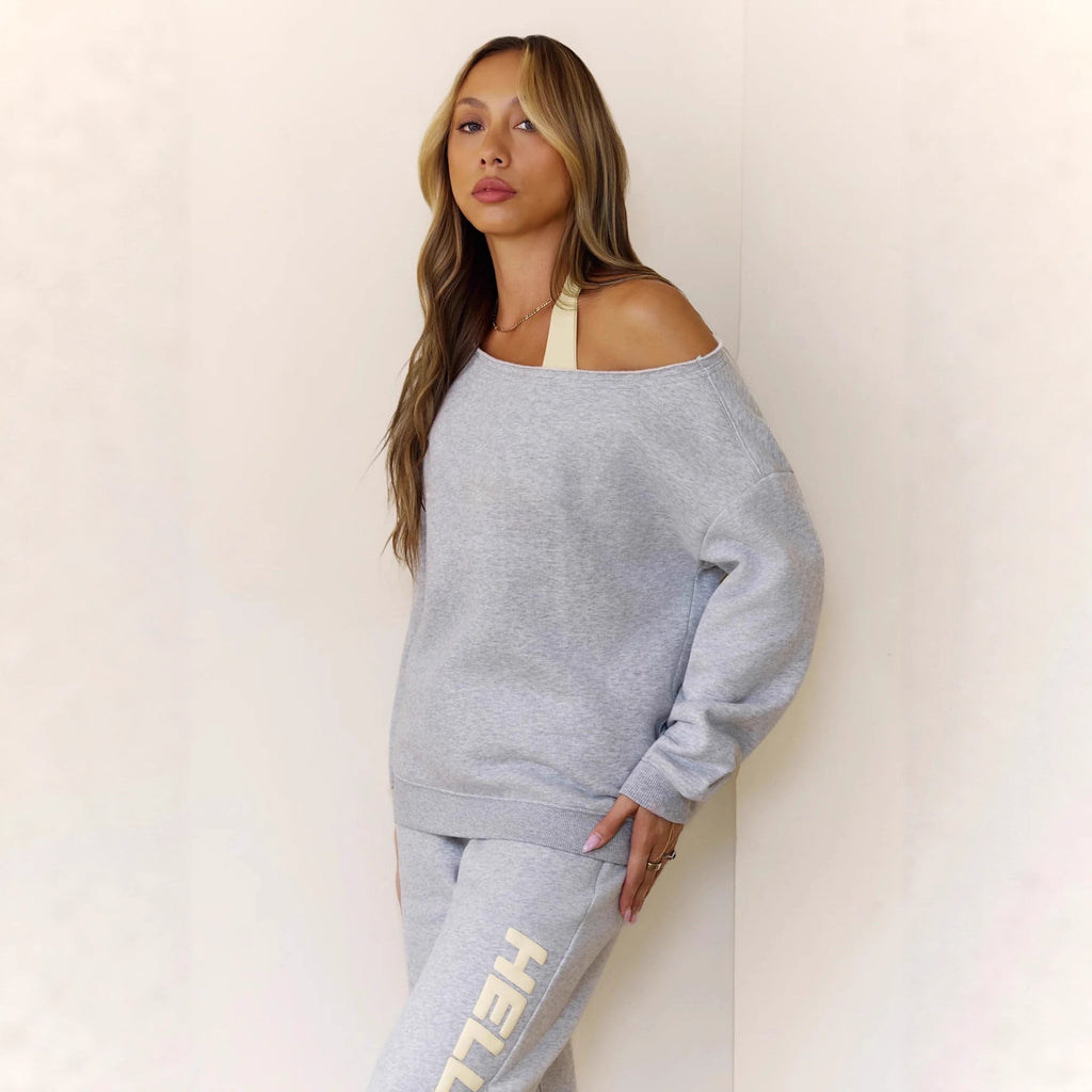 Fashionable Spring Printed Hoodie Set for Women, Two-Piece Outfit