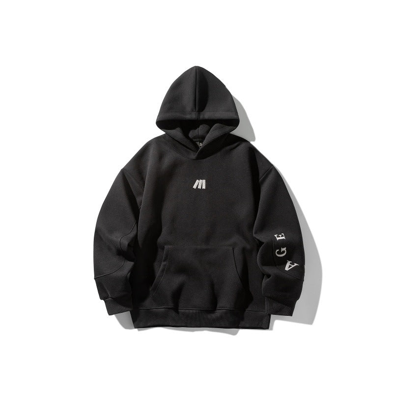 Casual Vintage Hoodie with Embroidery Letters