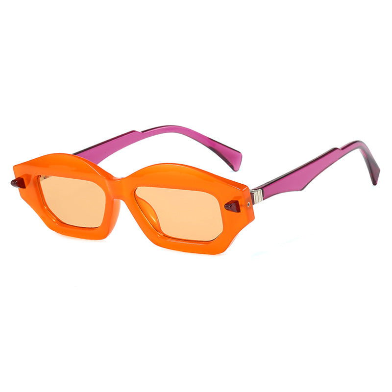 Irregular small frame sunglasses, high-end fashion show sunglasses, versatile, trendy, modern and fashionable sunglasses for women