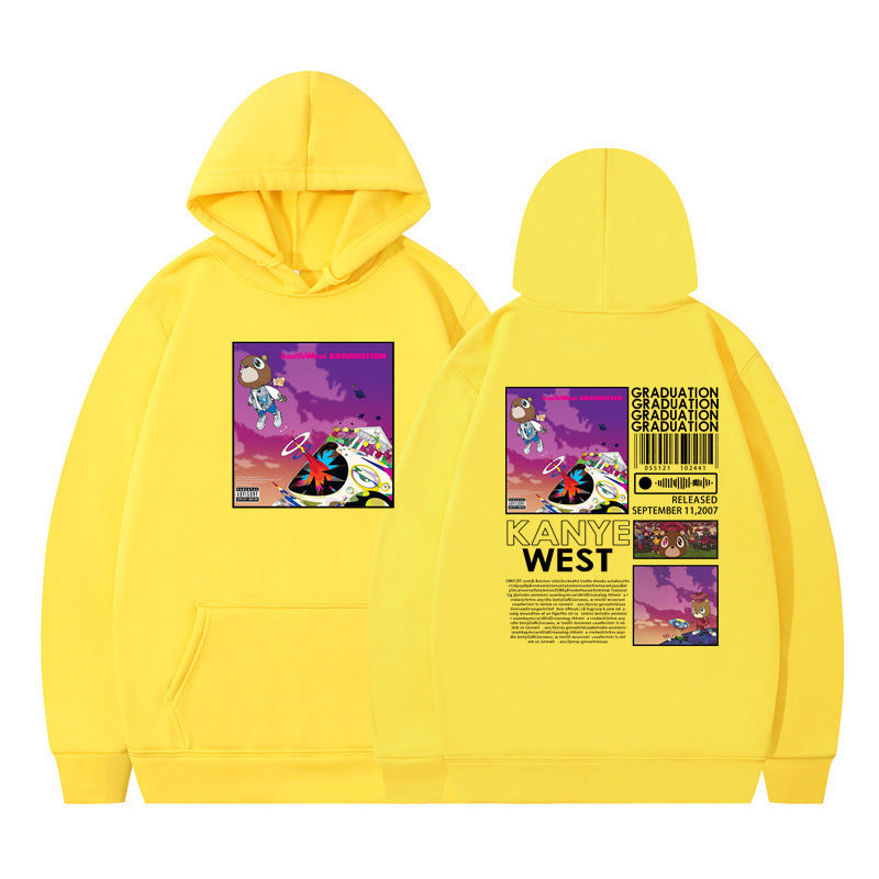Rapper Kanye West Graduation Printed Hoodie Male Cool Se twe