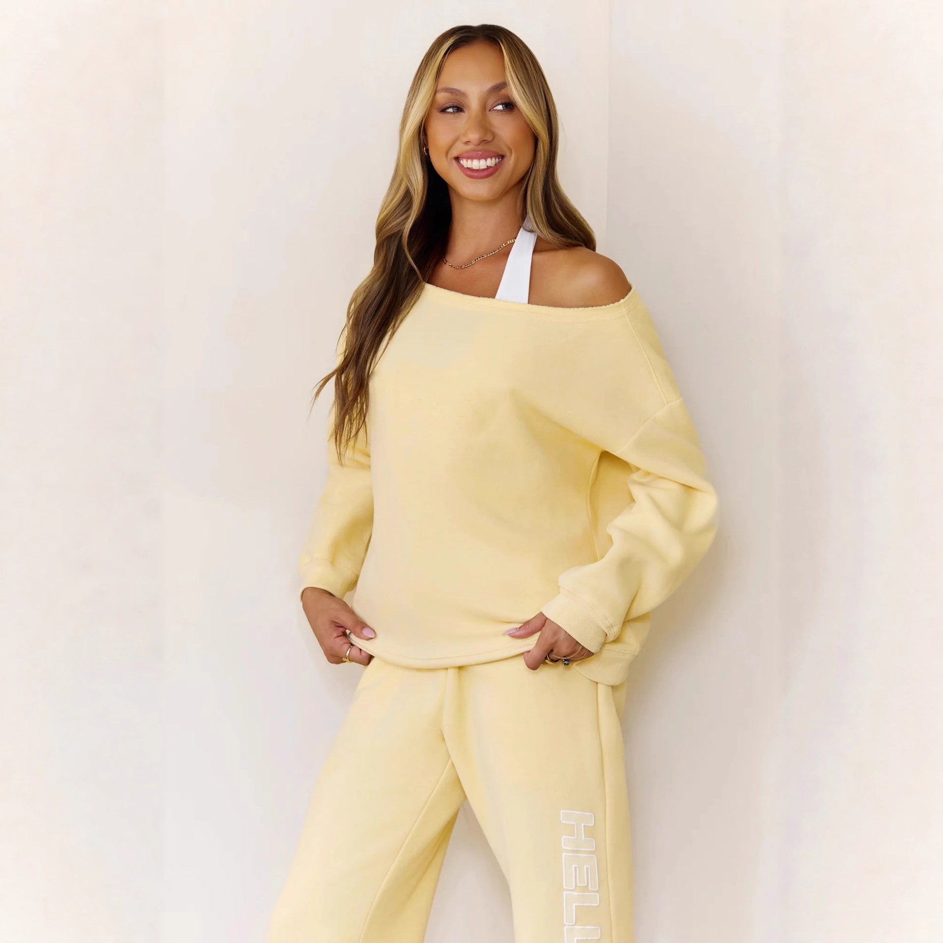 Fashionable Spring Printed Hoodie Set for Women, Two-Piece Outfit