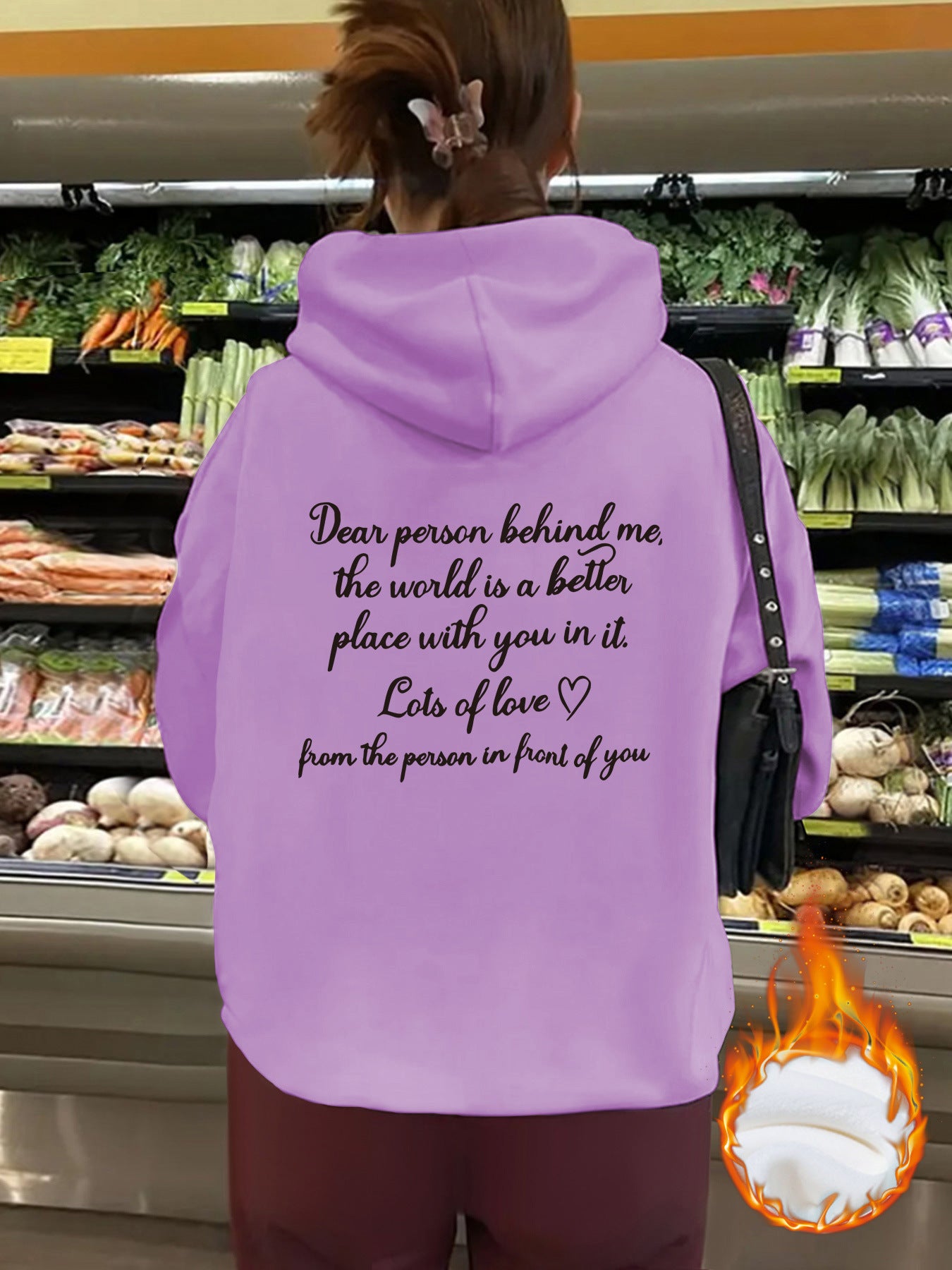 Lots of love printed hoodie