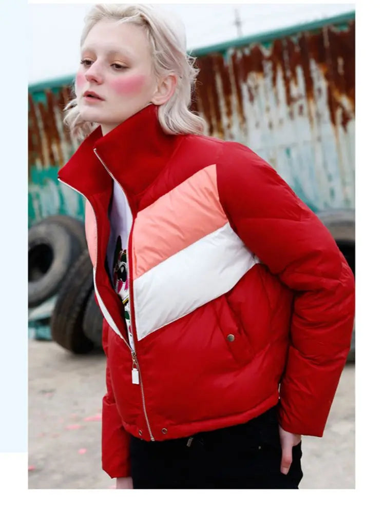 Fashion Women's HIt Color Down Coats Fluffy Thicker Warm Down Coat Female Winter Oversized Warm Down Parkas Coats wy