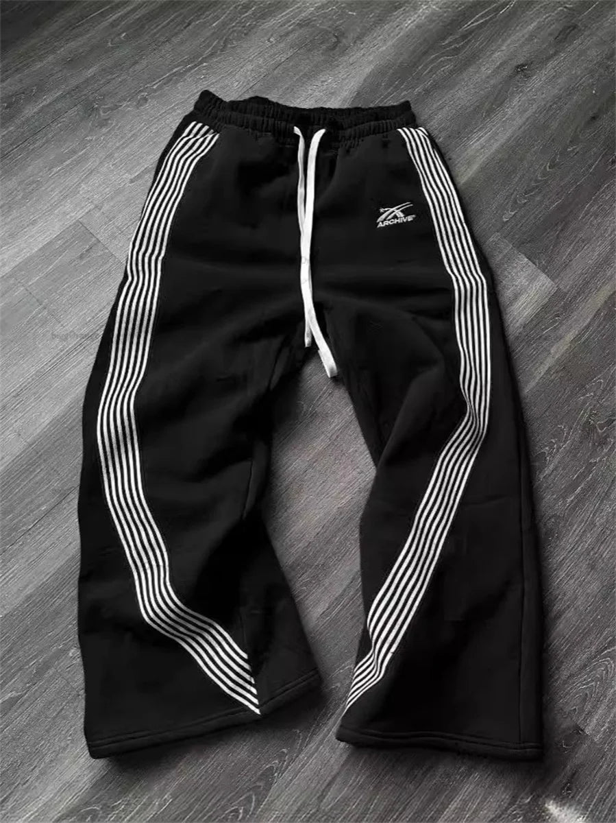 Unisex Loose Fit Striped Pants