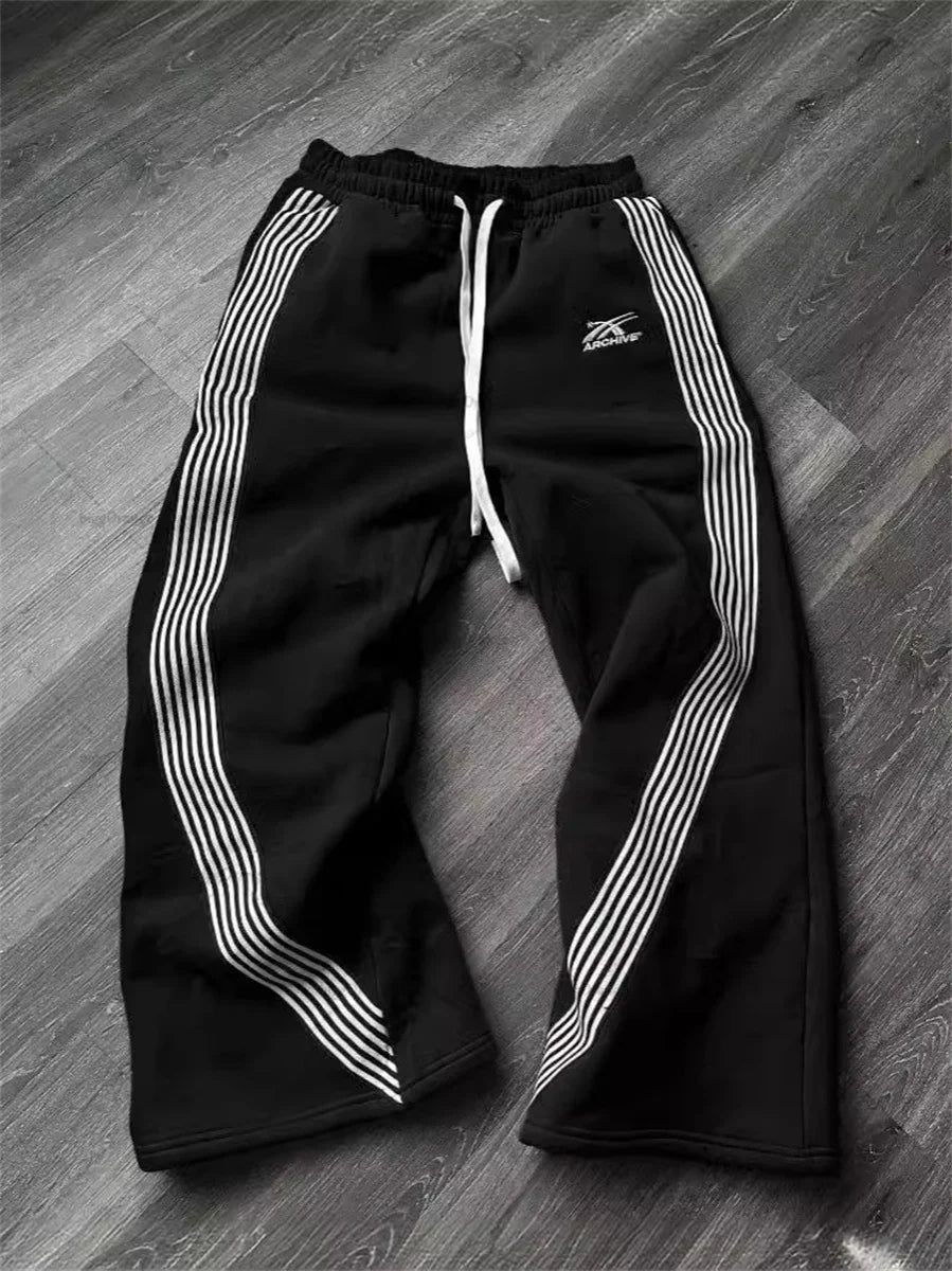 Unisex Loose Fit Striped Pants