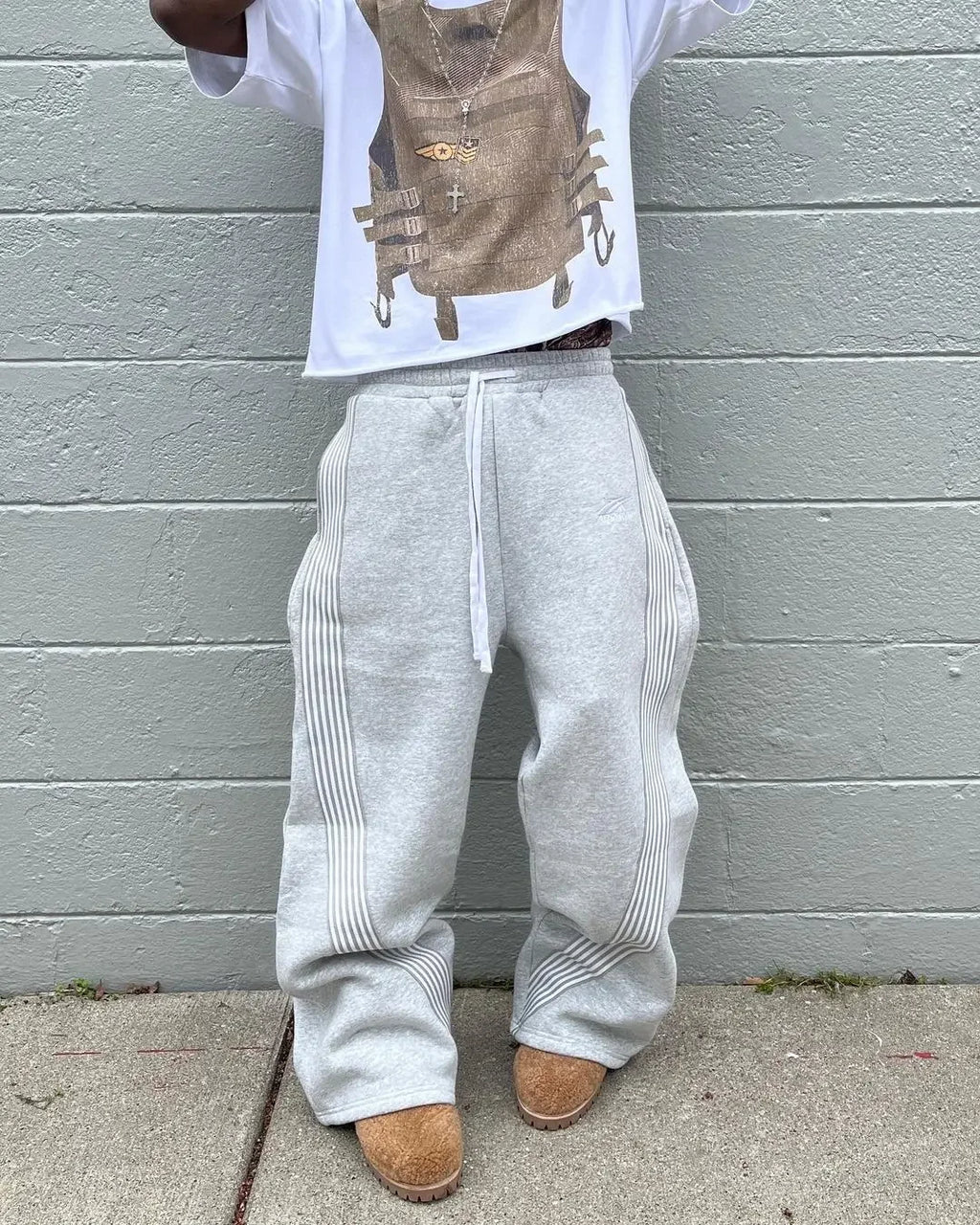 Unisex Loose Fit Striped Pants