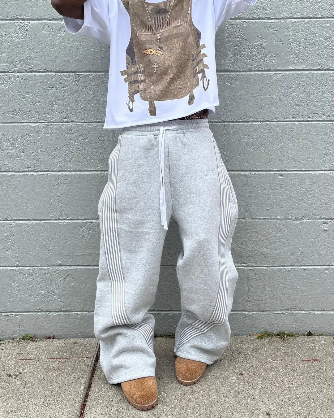 Unisex Loose Fit Striped Pants