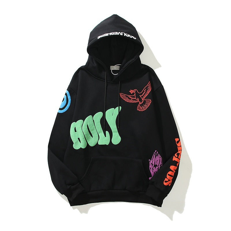Kanye Kanye Three Dimensional Foam Graffiti Print Hoodie