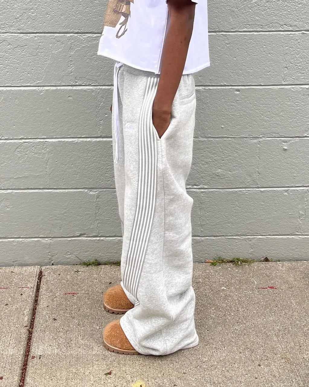 Unisex Loose Fit Striped Pants
