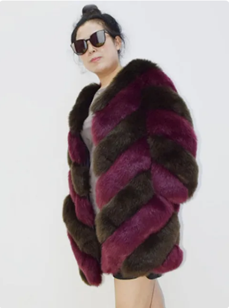 Women Luxury Faux Fox Fur Coat Women Fashion Winter Coat Thick Warm Fake Fur Jacket Coats
