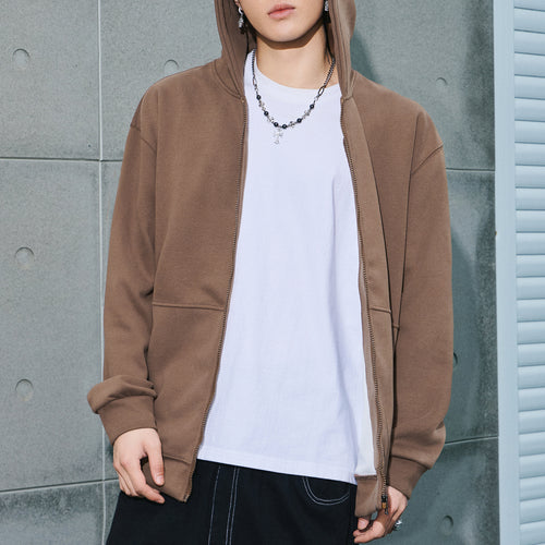 Cardigan zipper hooded sweatshirt for men in autumn and winter