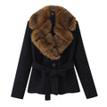 Woolen collar woolen coat