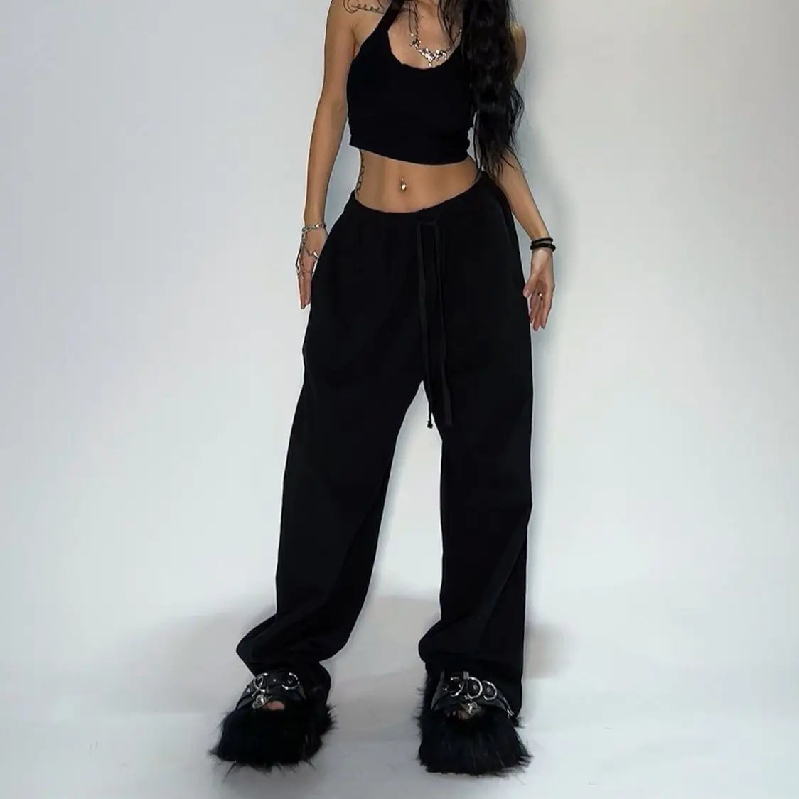 Unisex Loose Fit Striped Pants