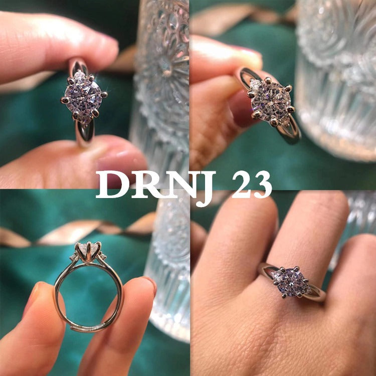 Eight Heart Eight Arrow Zircon Imitation Moissanite Ring for Women and Men's Six Claw Wedding Ring