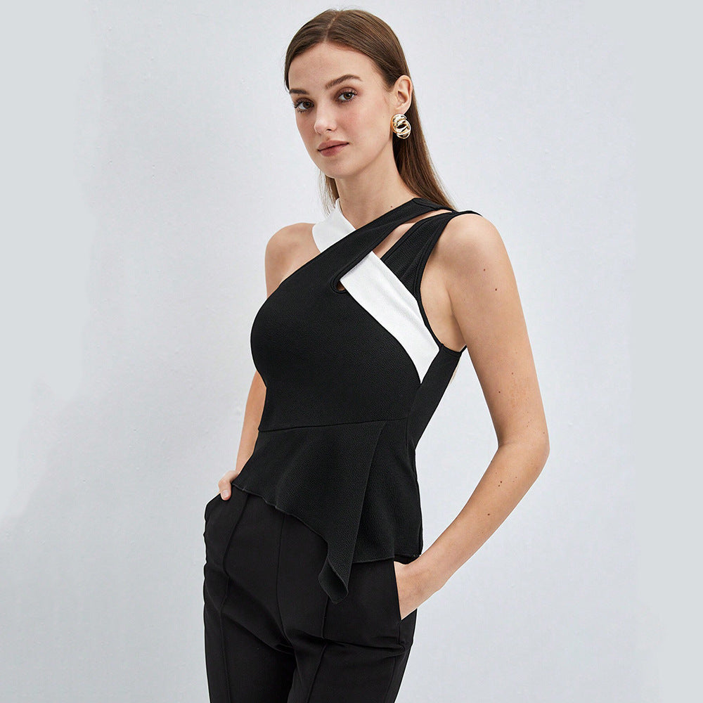 Women's trendy vest design with cross suspender top
