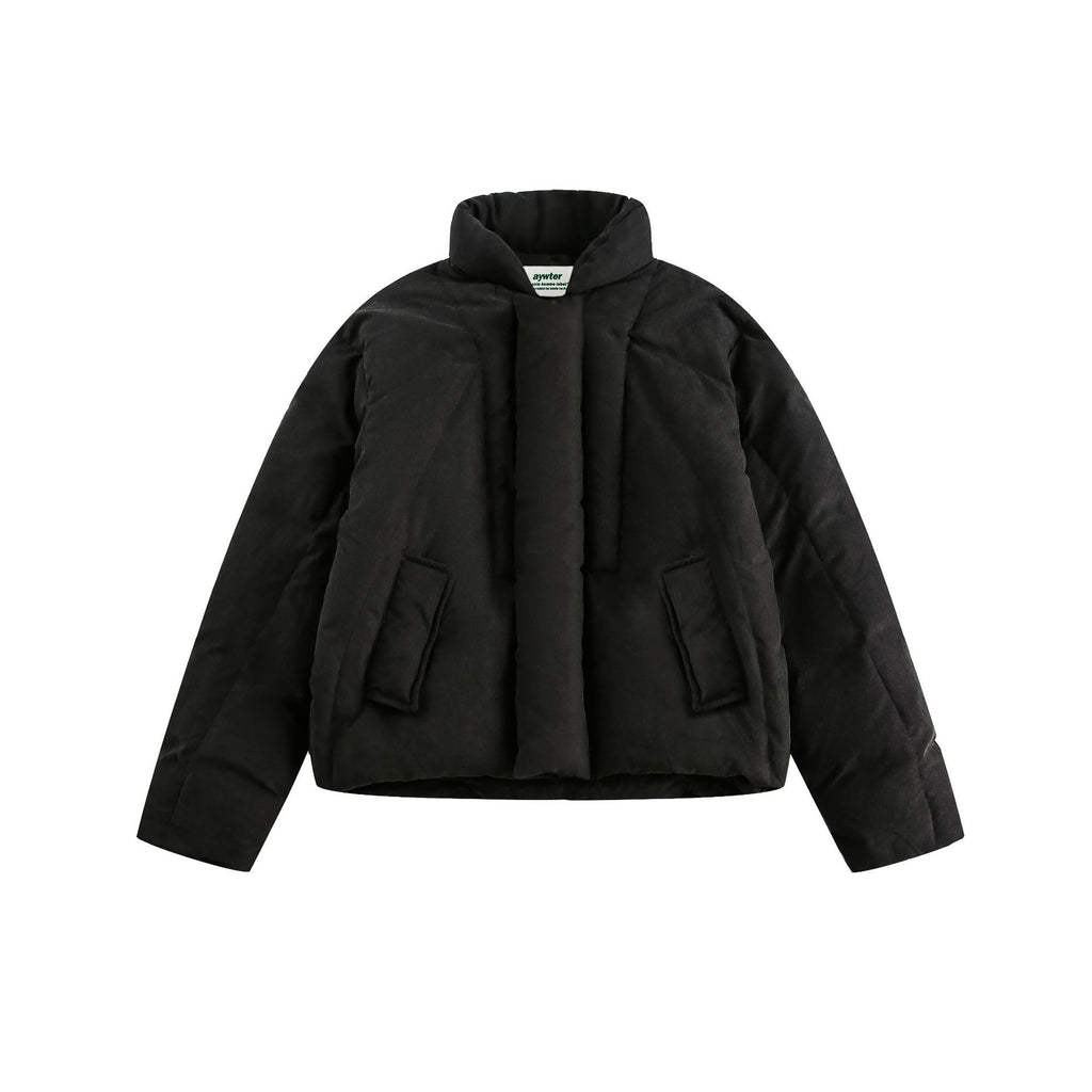 Warm Short Down Jacket  White Duck Down Oversized Puffer Coat