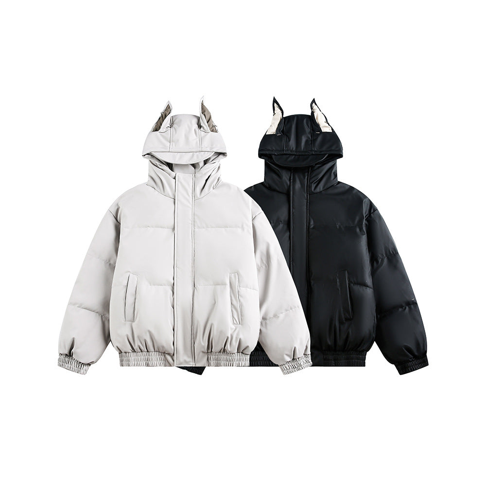 Hooded winter warm short jacket