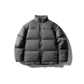 White Duck Down  Zipper  Stand Collar Puffer Down Jacket