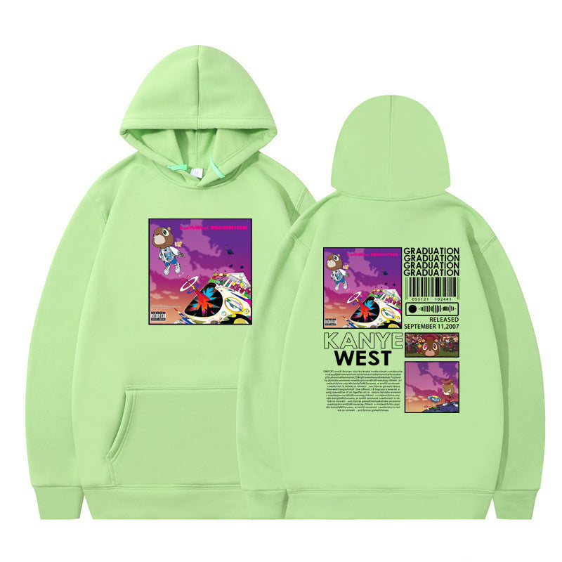 Rapper Kanye West Graduation Printed Hoodie Male Cool Se twe