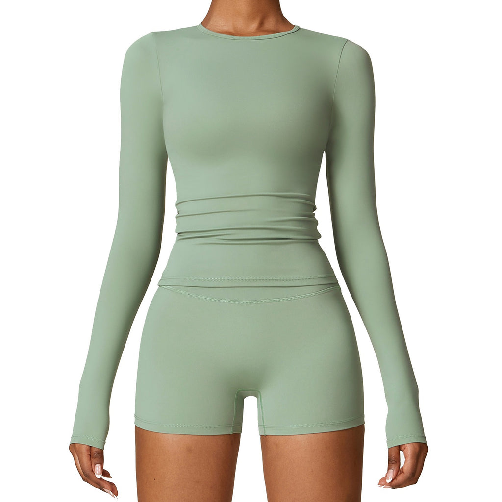 Long-sleeved yoga clothes, high-intensity fitness clothes, Pilates running sports long-sleeved tops