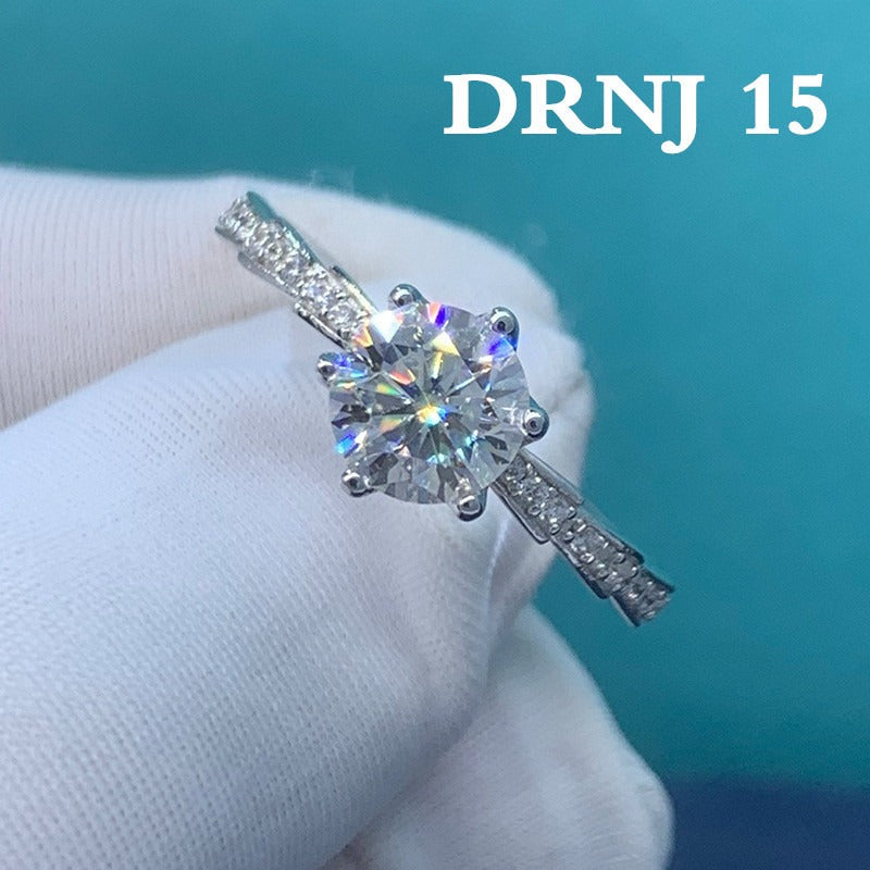 Eight Heart Eight Arrow Zircon Imitation Moissanite Ring for Women and Men's Six Claw Wedding Ring