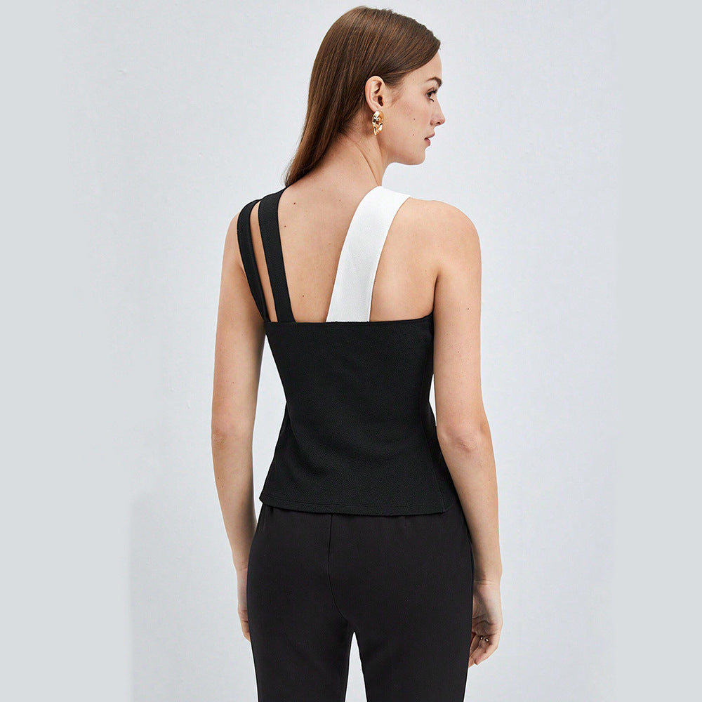 Women's trendy vest design with cross suspender top