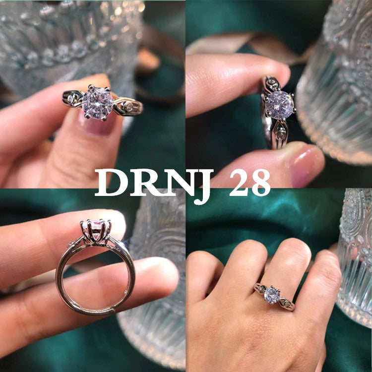 Eight Heart Eight Arrow Zircon Imitation Moissanite Ring for Women and Men's Six Claw Wedding Ring