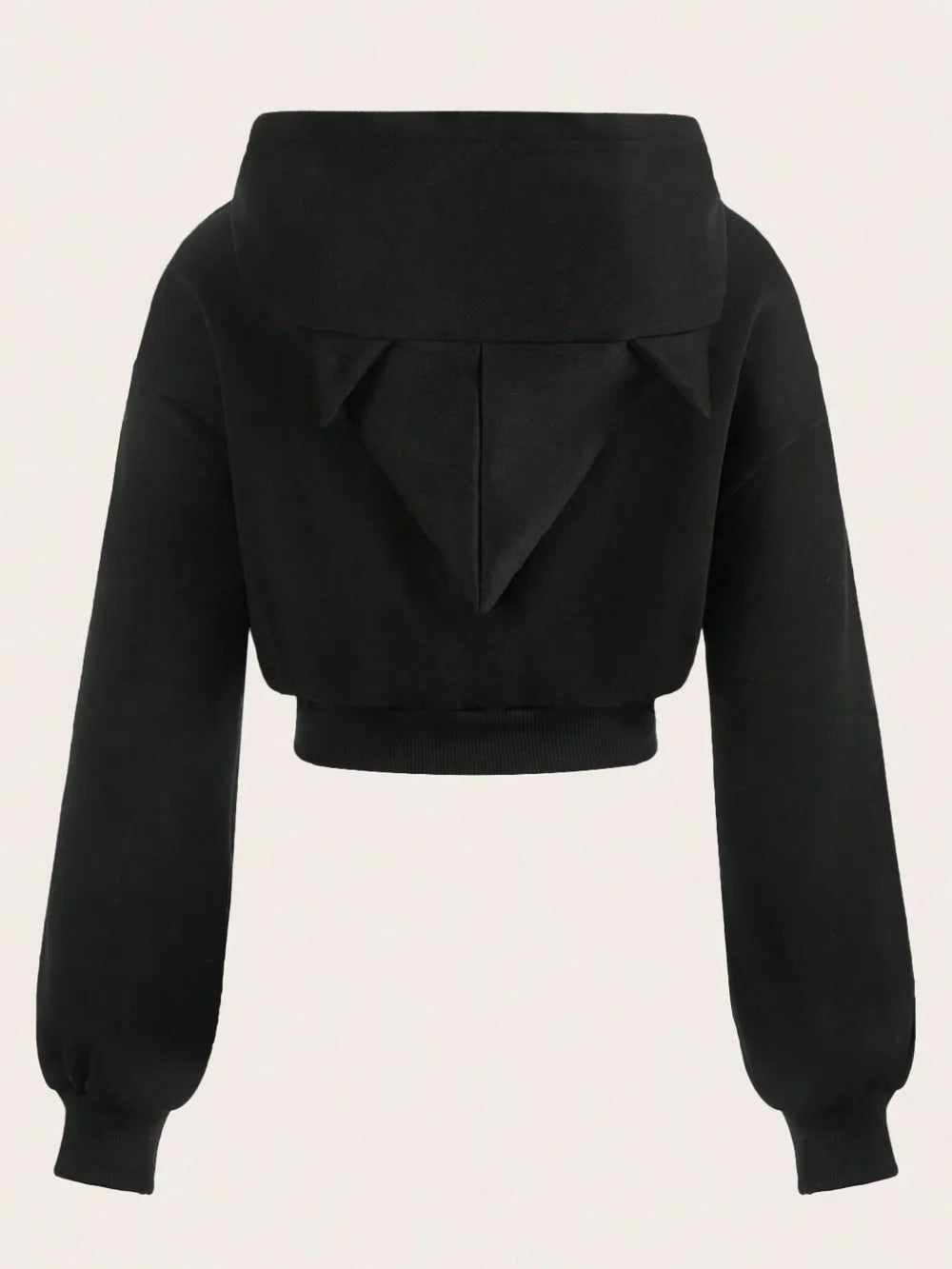 Zip Up Long Sleeve Cropped Hoodie