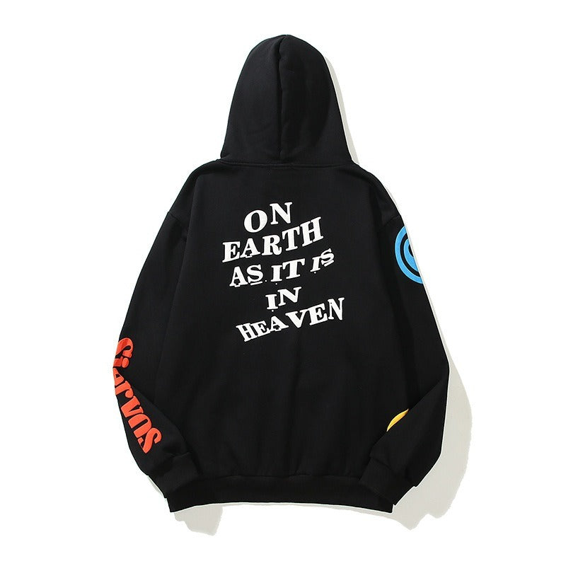 Kanye Kanye Three Dimensional Foam Graffiti Print Hoodie