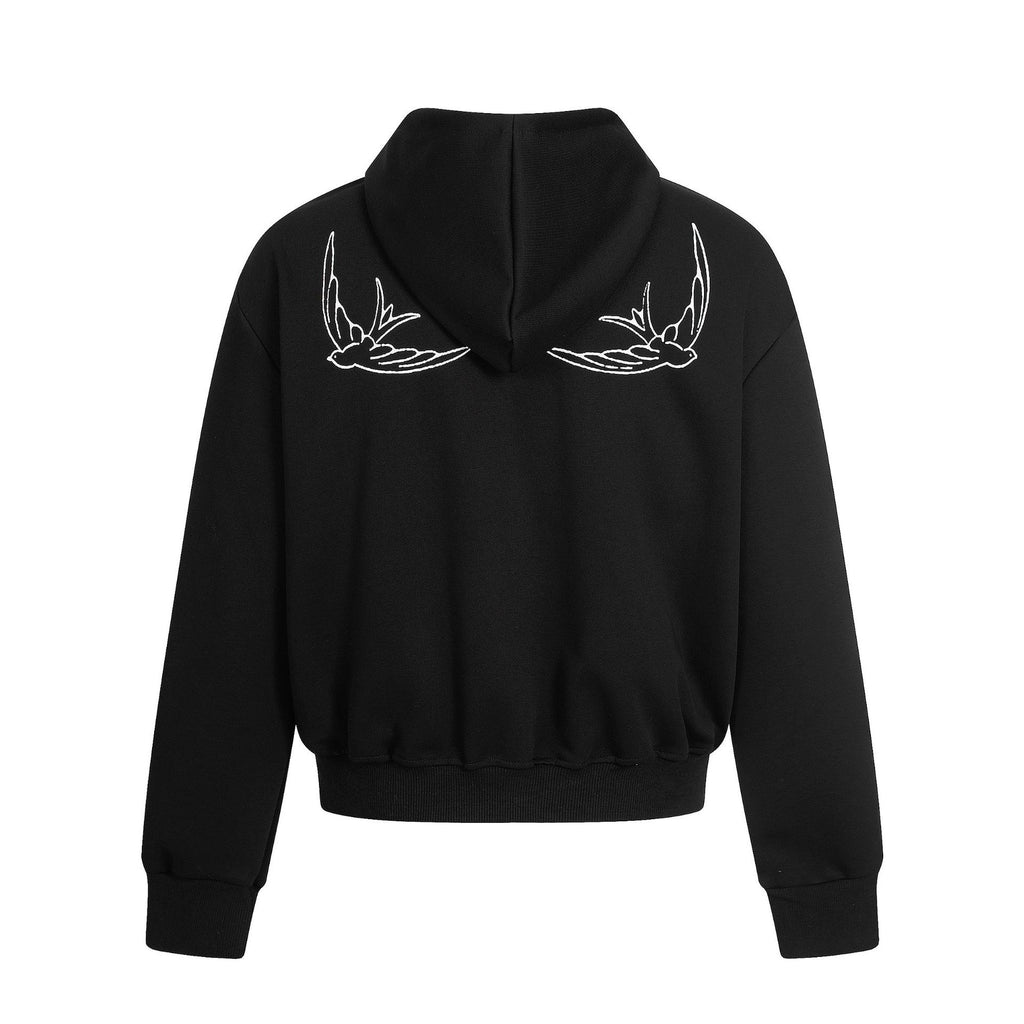 Printed cardigan zipper hoodie