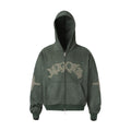 Suede cross patch hooded sweatshirt for men