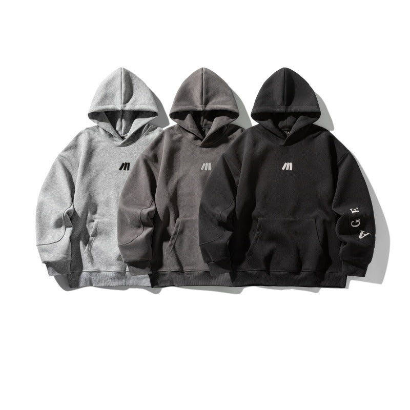 Casual Vintage Hoodie with Embroidery Letters