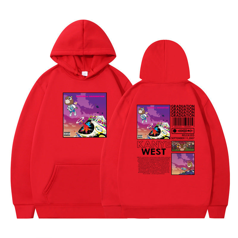 Rapper Kanye West Graduation Printed Hoodie Male Cool Se twe
