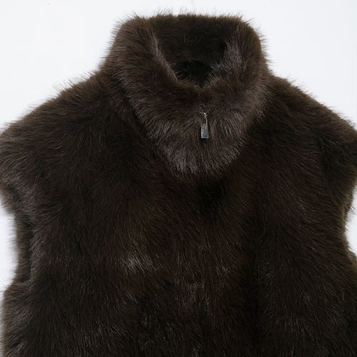 Artificial fur effect vest