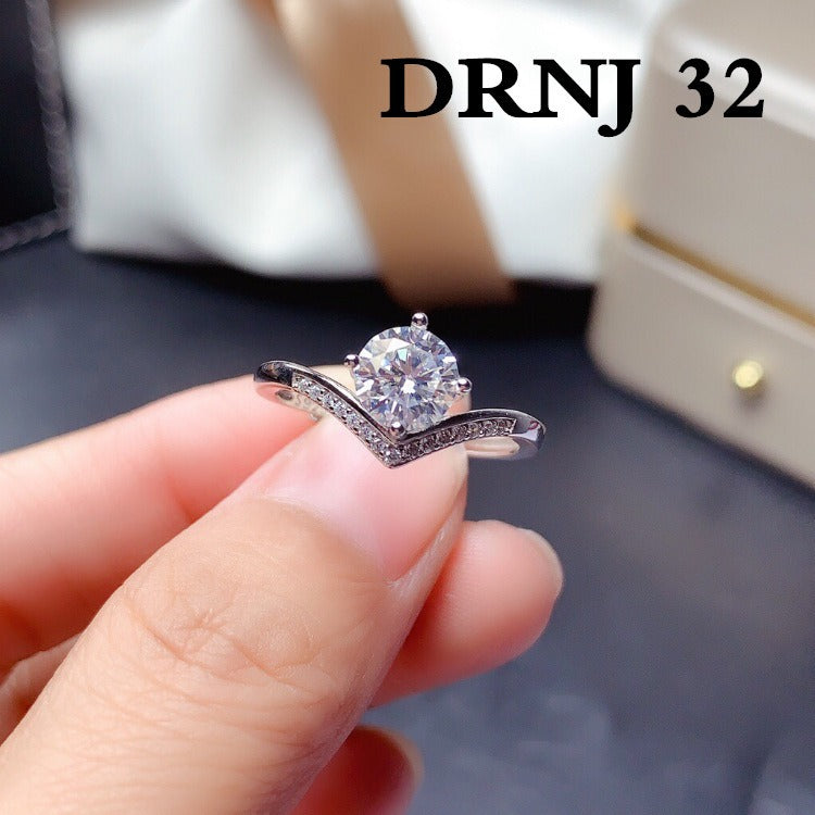 Eight Heart Eight Arrow Zircon Imitation Moissanite Ring for Women and Men's Six Claw Wedding Ring