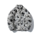Cross Embroidered Cotton Coat