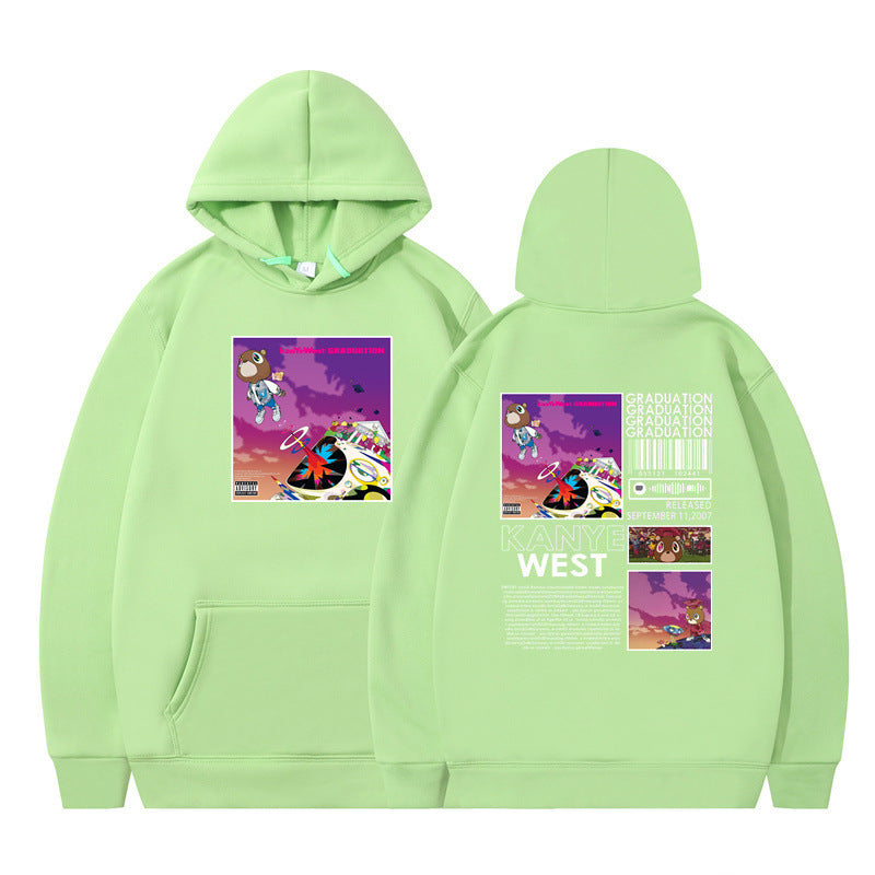 Rapper Kanye West Graduation Printed Hoodie Male Cool Se twe