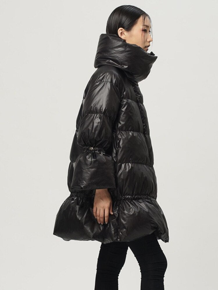Stand Collar Long Sleeve Solid Color Loose Parkas Fashion Streetwear Coats For Women Winter Warm Clothing