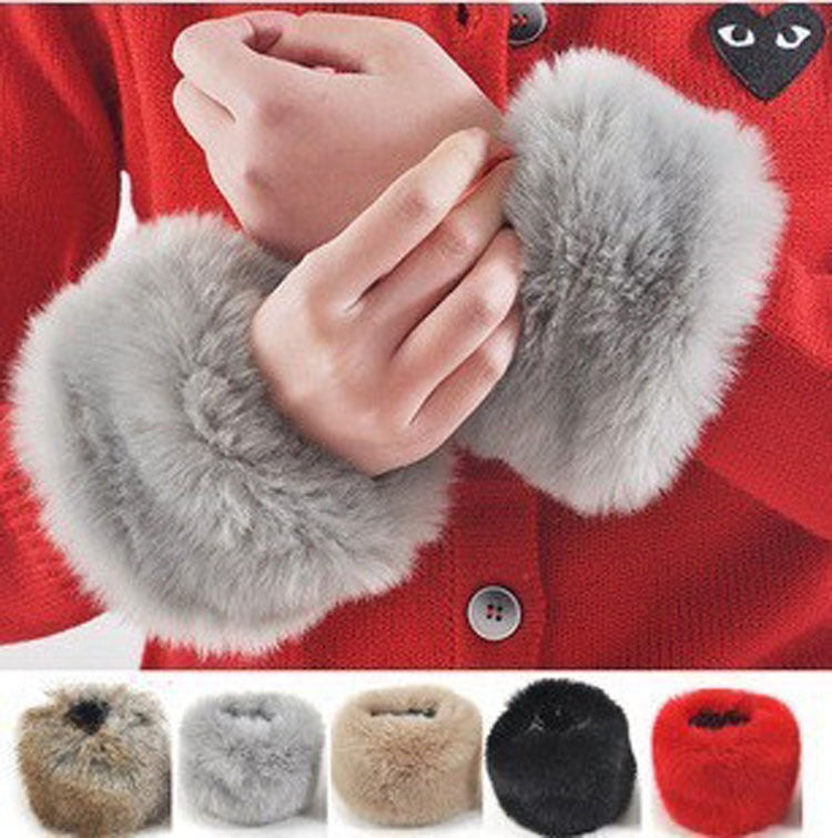 Fur imitation rabbit fur large fur sleeves wrist gloves