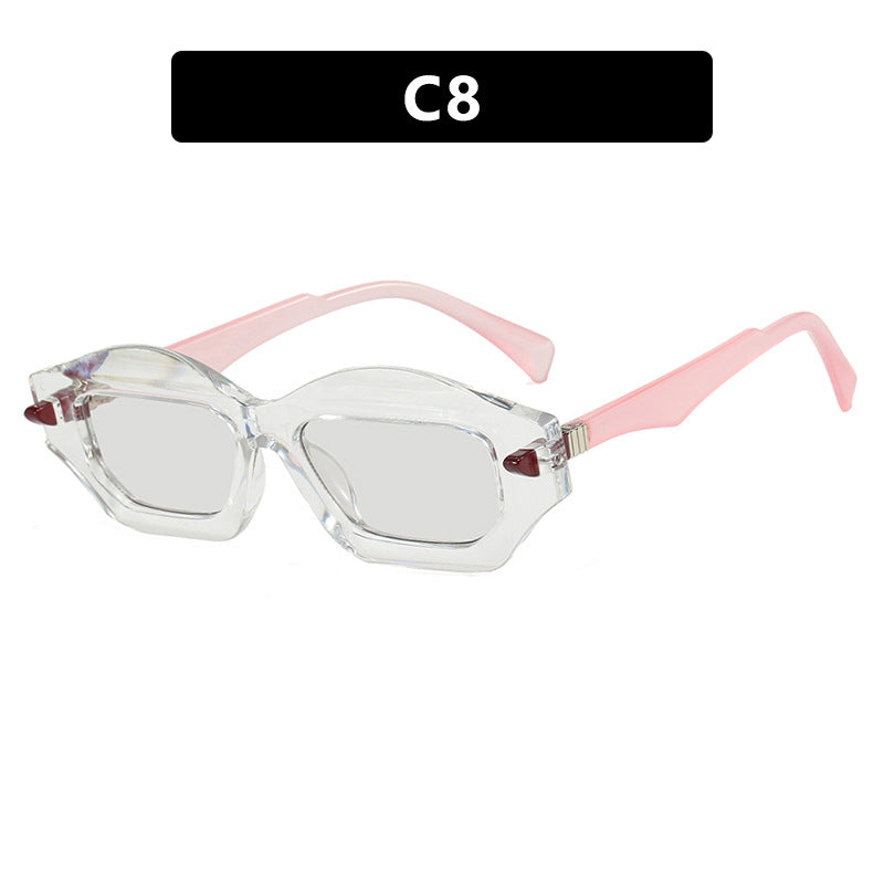Irregular small frame sunglasses, high-end fashion show sunglasses, versatile, trendy, modern and fashionable sunglasses for women