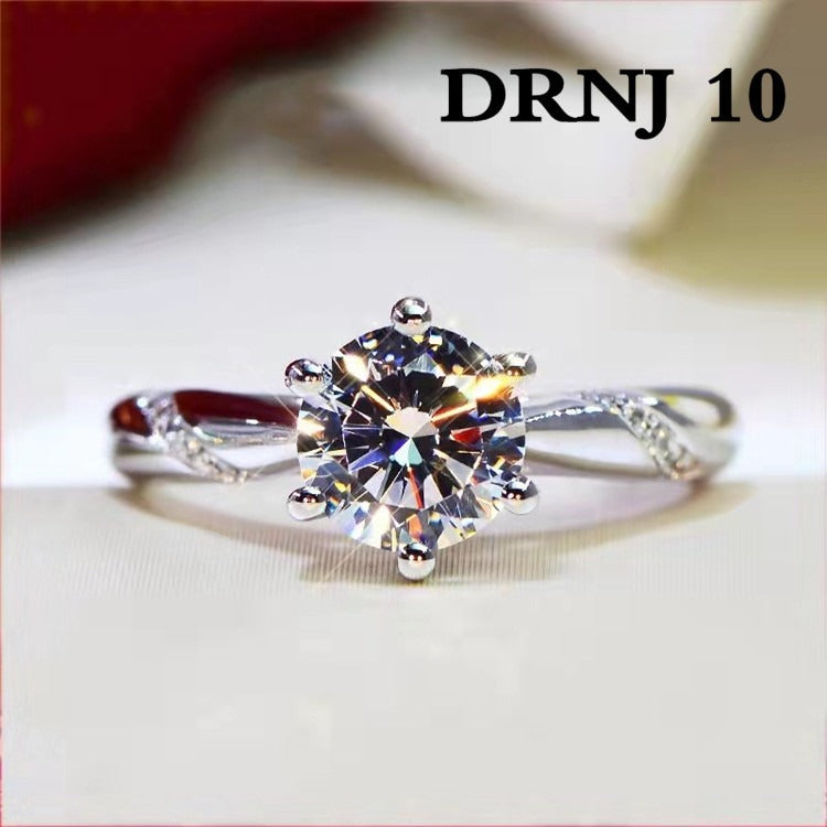 Eight Heart Eight Arrow Zircon Imitation Moissanite Ring for Women and Men's Six Claw Wedding Ring