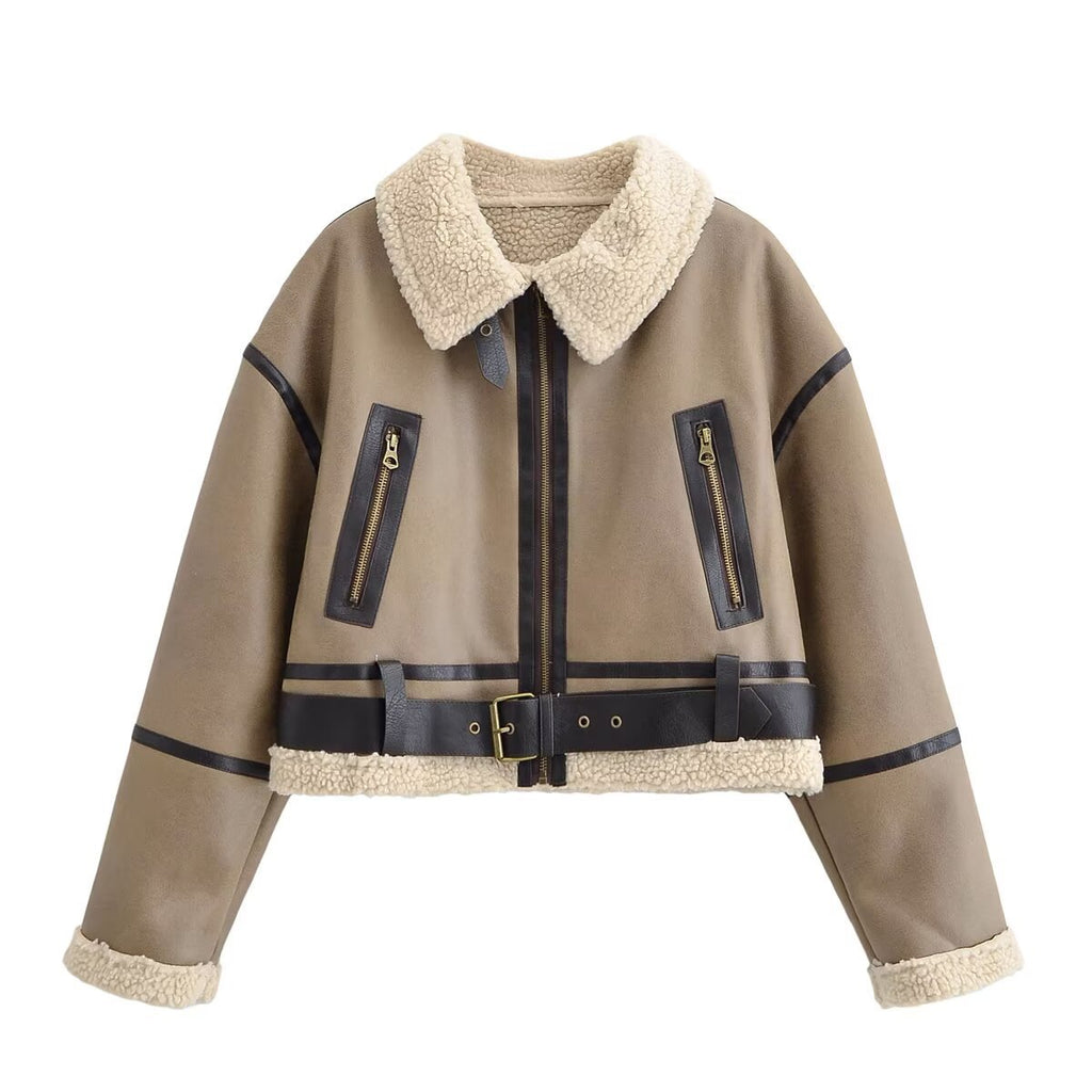 Short fur integrated jacket