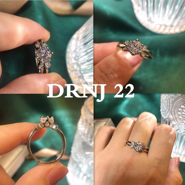 Eight Heart Eight Arrow Zircon Imitation Moissanite Ring for Women and Men's Six Claw Wedding Ring
