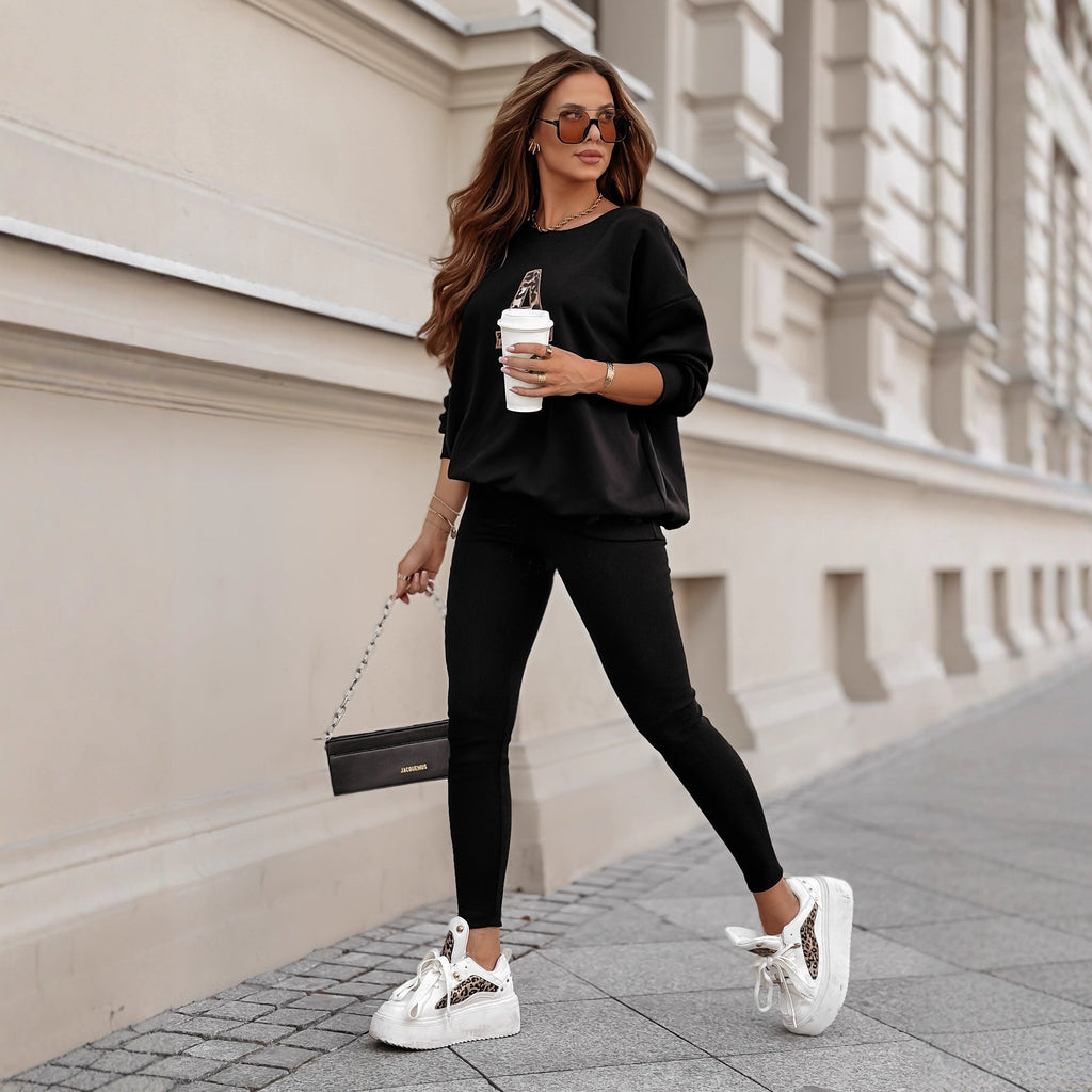 Hoodie women's sports hoodie two-piece set