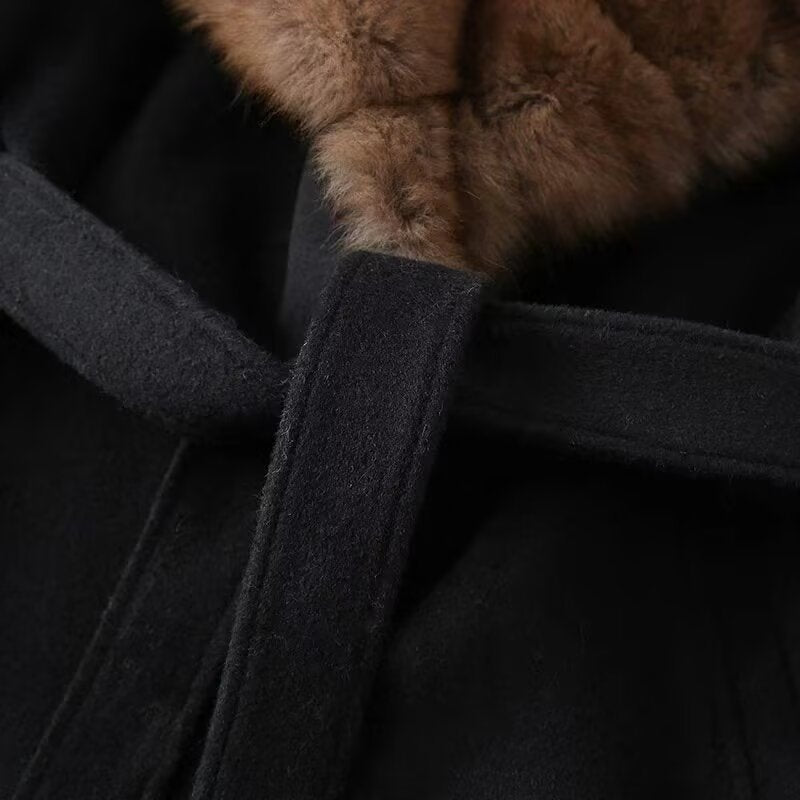 Woolen collar woolen coat