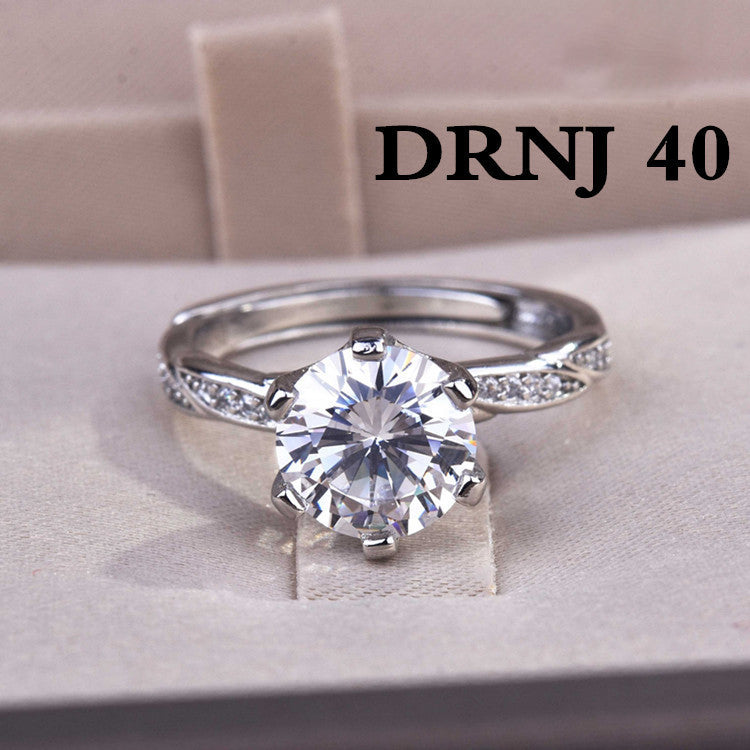 Eight Heart Eight Arrow Zircon Imitation Moissanite Ring for Women and Men's Six Claw Wedding Ring