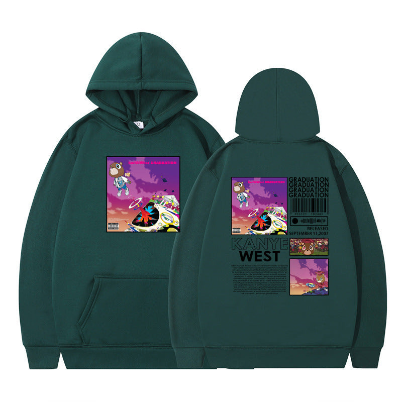 Rapper Kanye West Graduation Printed Hoodie Male Cool Se twe