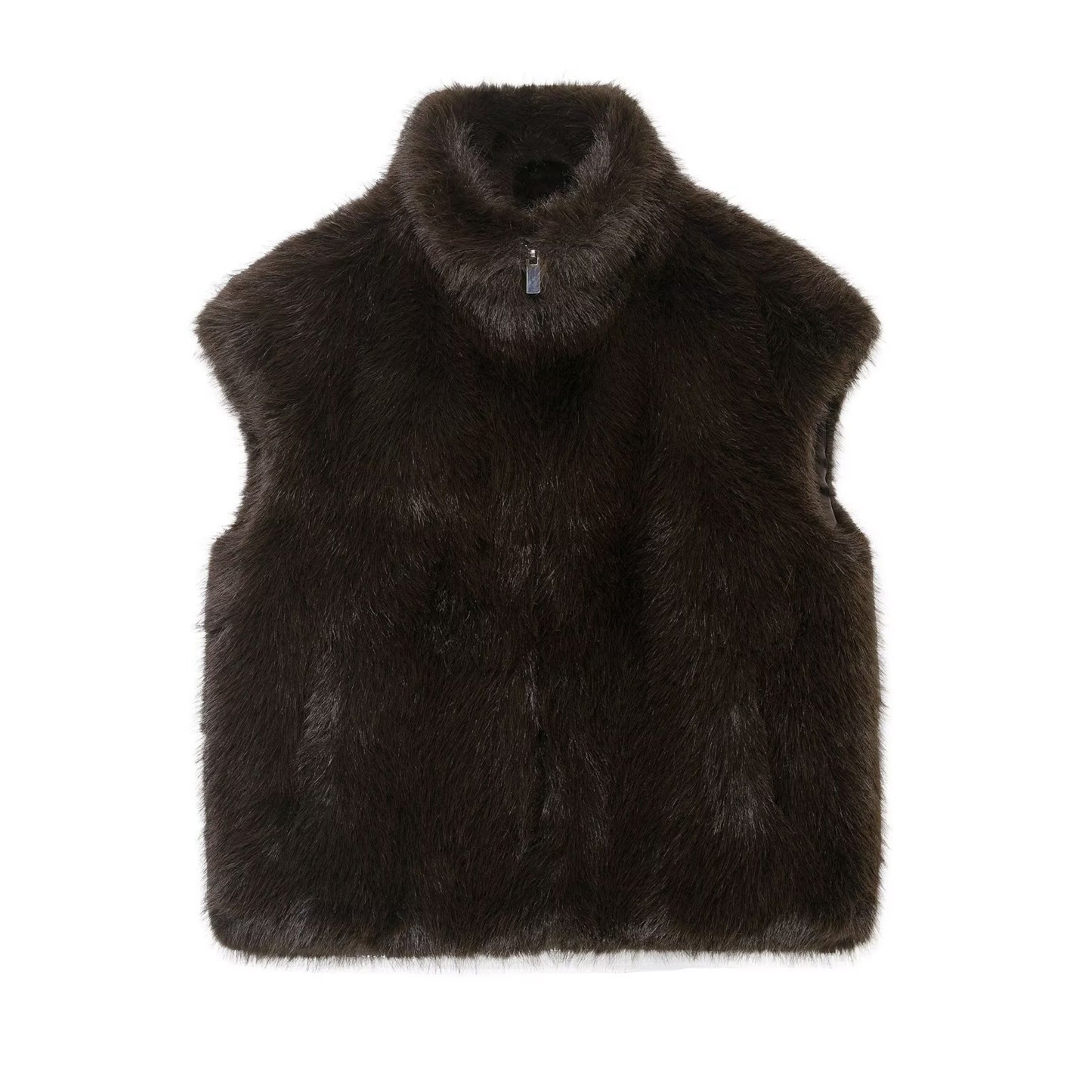 Artificial fur effect vest
