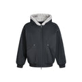 Solid color hooded winter couple jacket