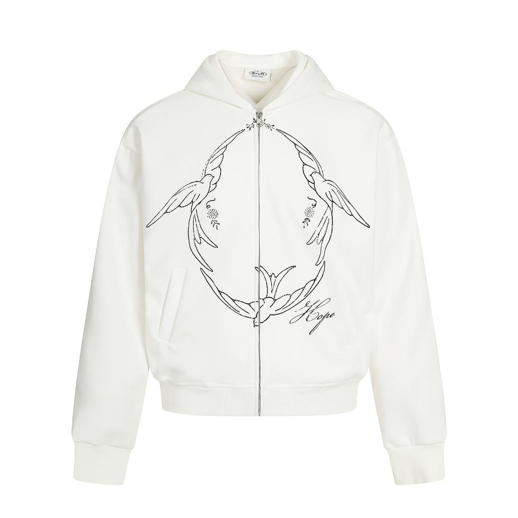 Printed cardigan zipper hoodie